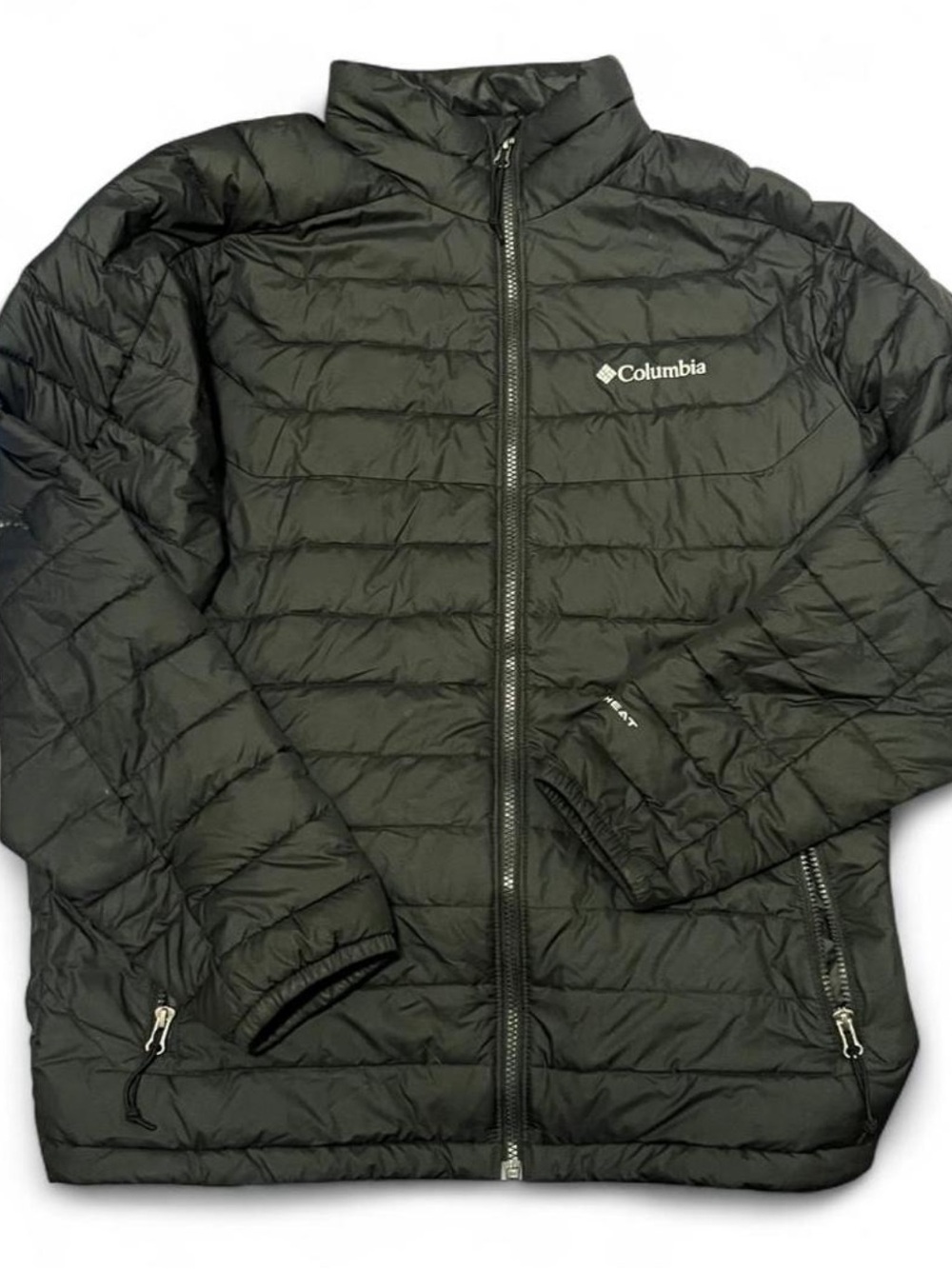 Columbia Men's White Out Omni Heat Black Puffer Jacket Medium